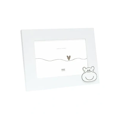 Image de Deknudt Frames S66RK1 Cadre Photo Bébé Motif Hippopotame Bois Blanc 13 x 18 cm