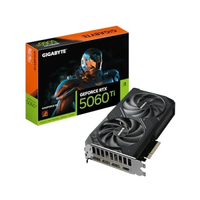 Image de Gigabyte GeForce RTX 5060 Ti WINDFORCE 8G Carte Graphique 8 Go GDDR7, 128 Bits, PCI E 5.0, 2572 MHz Fréquence du processeur, 3 x DisplayPort, 1 HDMI, GV N506TWF2 8GD