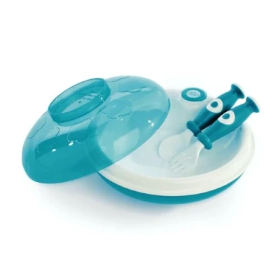 Image de Assiette garde au chaud &amp; couverts dBb Remond turquoise, 4 Unité (Lot de 1)