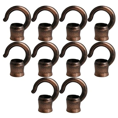 Image de BQLZR en alliage de zinc vintage Filetage M10 support crochet plafond Lustre Pendentif Pied lampe lumière DIY accessoire Lot 10 Red Bronze