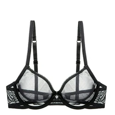 Image de Soutien gorge sexy ultra fin en maille transparente non doublée rembourré respirant, noir, 38E