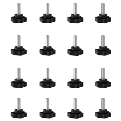Image de SHULLIN Lot de 16 Vis à tête étoile M4 moletées poignée Filetage Bouton serrage pour machine et équipement industriel (M4 x 20 mm)