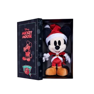 Image de Simba 6315870305 Disney Mickey Mouse Père Noël, Édition Décembre, Exclusivité Amazon, Figurine en Peluche 35 cm, Coffret Cadeau, Limitée Collector
