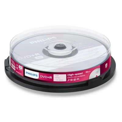 Image de PHILIPS DVD+R 4.7Go 16x Cakebox de 10 pcs