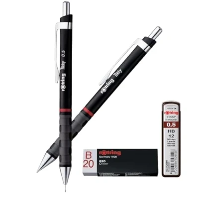 Image de rOtring Tikky B20 porte mine et léger HB 0,5 mm Recharges gomme