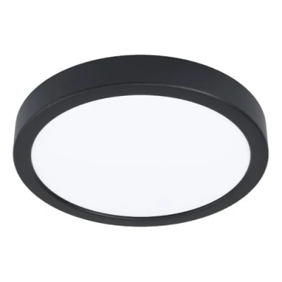 Image de Eglo connect.z Smart Home Plafonnier de salle bain LED Fueva 6 Z, ZigBee, app et commande vocale Alexa, blanc chaud froid, RGB, luminaire à intensité variable, noir, IP44, Ø 21 cm