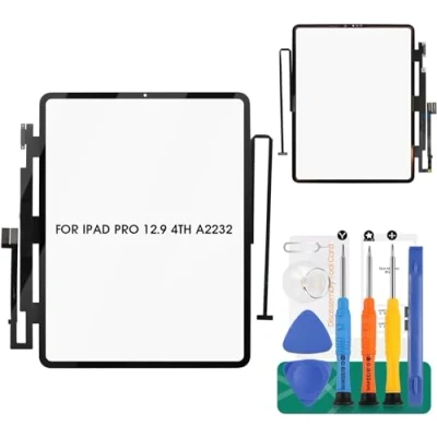 Image de pour iPad Pro 12.9 2020 4th Touch Screen Replacement A2069 A2232 A2233 A2229 TouchScreen Digitizer Panel Sensor Glass Lens Kits （Noir）