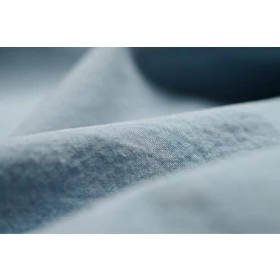Image de L1NK STUDIO Housse de Couette uni lit 180 cm (260X220cm) 100% Coton (Percale 200 Fils) Sky
