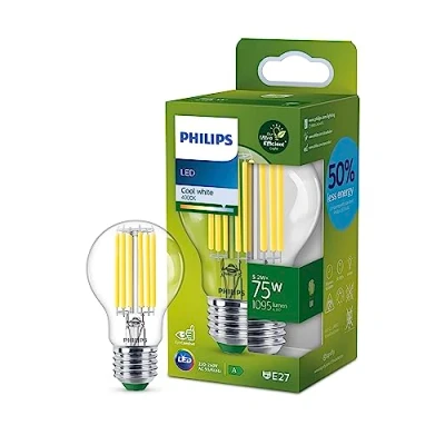 Image de Philips ampoule LED Ultra Efficient Classe A, 75W, culot E27, blanc froid 4000K, transparente