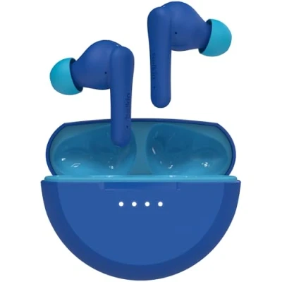 Image de Belkin SoundForm Nano 2 Écouteurs Bluetooth pour Enfants (Micro intégré, autonomie de 28 h, Volume limité à 85 DB, Indice d&#039;étanchéité IPX5, iPhone, iPad, Galaxy, etc.) Bleu
