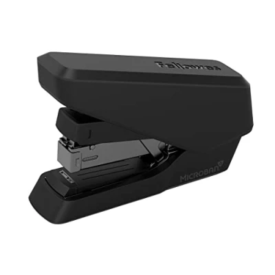 Image de Fellowes Agrafeuse sans bourrage, capacité de 40 feuilles manuelle antibactérienne demi bande EasyPress LX860 Utilisable à la fois avec des agrafes 24/6 mm et 26/6 Noir