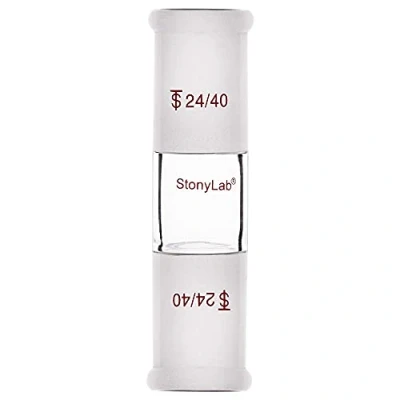 Image de stonylab Verre Tout Droit Adaptateur de Connexion, Borosilicaté 30 mm Entre Deux Joints Coniques Standard Extérieurs Rectifiés 24/40 pour la Fourniture Laboratoire