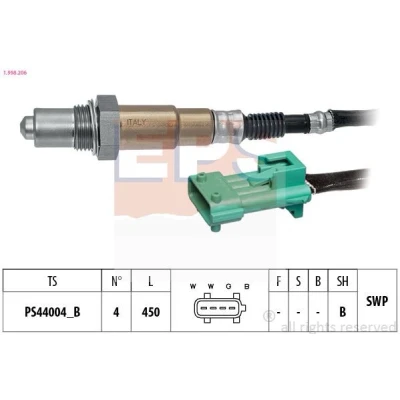 Image de EPS 1.998.206 Sonde lambda Made in Italy OE Equivalent chauffé, planaire, Filetage prégraissé PEUGEOT: 208 I 3/5 portes, 308 II portes