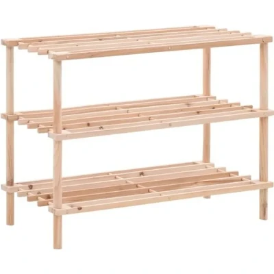 Image de Range chaussures VIDAXL 3 étagères Bois massif Dimensions 74x26x48,5 cm 12 paires