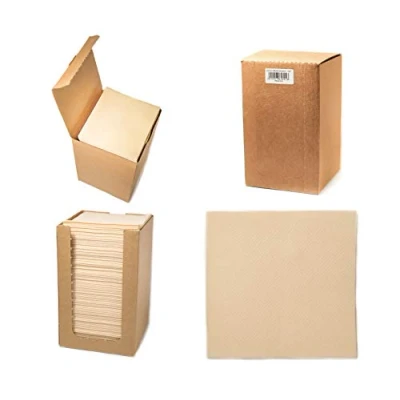 Image de Alvotex CHIC Airlaid Lot de 100 serviettes coctail, jetables en 1/4 pliées, aspect tissu, qualité supérieure, crème, 20 x cm