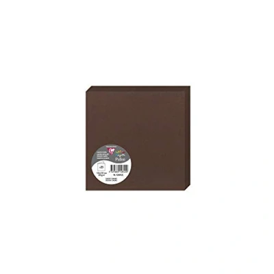 Image de Clairefontaine 12842C Paquet de 25 Cartes Doubles Format Carré 13,5x13,5cm 210g/m² Coloris Cacao Cartons d&#039;Invitation Evènements et Correspondance Gamme Pollen Papier Premium Lisse
