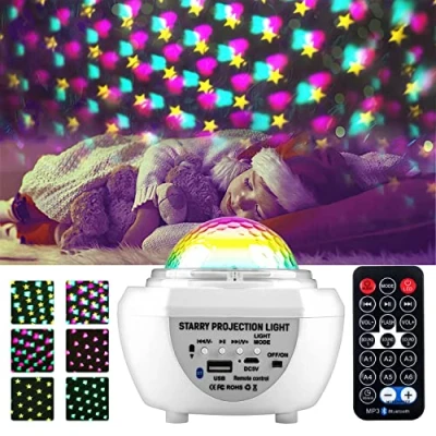Image de jindaaudio Projecteur de Ciel étoilé, Veilleuse Rotative à LED pour Enfants, 10 Modes, Lecture Musique Bluetooth avec Télécommande Pouvant être Chronométrée, Adaptée la Décoration Pièce