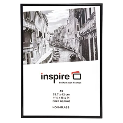 Image de Hampton frames PAAFA3BBLK Cadre photo en aluminium A3 Noir 29,7 x 42 cm