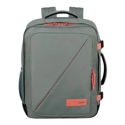 Image de American Tourister Take2Cabin sac de cabine Wizz Air/Vueling 30 x 20 40 cm, 26,5 L, 0,60 kg, bagage à main, dos d&#039;avion MS, gris/rose (sauge/corail)