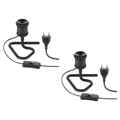 Image de ledscom.de 2 pièces lampe de table RETRA, interrupteur, noir, 1x E27 max. 60W
