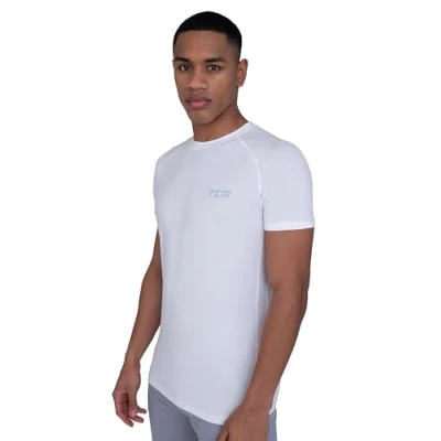 Image de TCA Homme Stamina T Shirt De Course Léger à Manches Courtes avec Poche Zippée Blanc, M