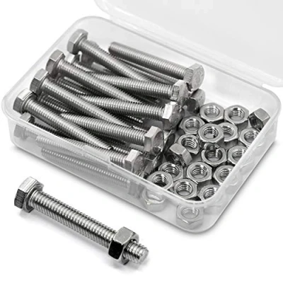 Image de M6 x 40mm 20PCS Boulons à six pans en 304 Acier Inoxydable de Coin Extérieur Vis Hexagonale,Boulons et écrous Sortilège Ensemble