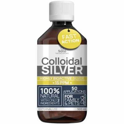 Image de Argent Colloïdal 15PPM 500 ml ● Solution bio disponible Haute Efficacité Certifiée Liquide 100% Naturel Pour Famille &amp; Animaux Usage Topique Carbone neutre