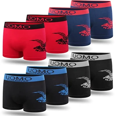 Image de L&amp;K 8 pacchi di Boxer da 7 Anni in Poi Pantaloncini retrò Uomo Microfibra Comodi Senza fastidiose Cuciture Laterali Eagle 1209 2XL/3XL
