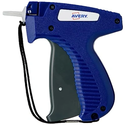 Image de AVERY Pistolet Textile Standard Bleu/Gris Aiguille Couteau Intégrée avec Capuchon Plastique