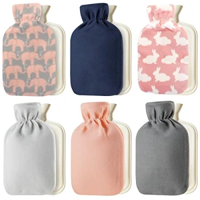 Image de CityComfort Bouillotte Eau Chaude avec Housse En Polaire Douce Motif Fantaisie, Caoutchouc Naturel 2L Sélection Aléatoire