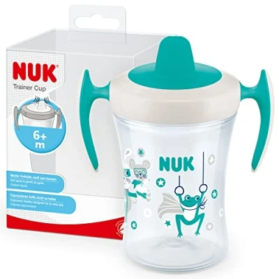Image de NUK Gobelet d&#039;apprentissage anti fuite 10255610 Embout souple 6 mois et plus Sans BPA 230 ml Grenouille verte