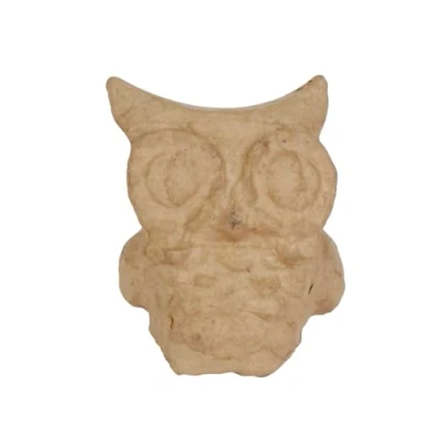 Image de Décopatch AP148Opack Un lot de 5 supports en papier brun pulpé 8x8,5x10 cm, Chouette