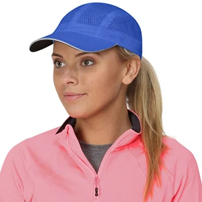 Image de TrailHeads Race Day Casquette de Running Haute Performance pour Femme, Maille légère à séchage Rapide avec Bord réfléchissant Bleu Froid