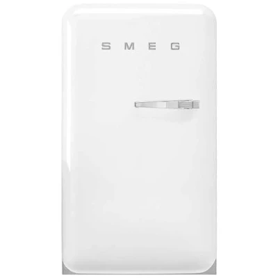 Image de Smeg, FAB10LWH6 Réfrigérateur Table Top Vintage 1 Porte, 122L, Charnières à Gauche, Froid Statique, Congélateur 17L, Clayette Réglable, Bac Légumes et Éclairage LED, H 97cm, Blanc