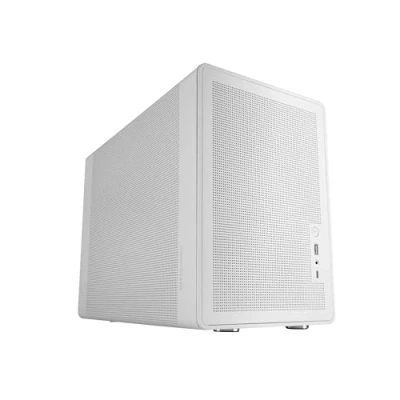 Image de MARS GAMING MC XPRO, Boîtier MicroATX Ultrapcompact, Design Panneaux Mesh, Ventilateur Arrière 120mm, Technologie Refroidissement Mesh 360, Compatibilité Double PSU ATX et SFX, Mini Tour USB C, Blanc