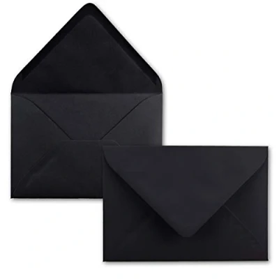 Image de Mini enveloppes FarbenFroh by Gustav Neuser Dimensions : 5,2 x 7,6 cm Avec colle à humidifier Pour cartes de vœux et cadeaux 25 Umschläge 39 Schwarz