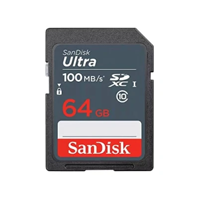 Image de SanDisk Ultra 64GB SDXC Memory Card, up to 100MB/s, Class 10, Black/Grey