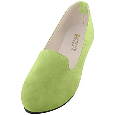 Image de MISSMAO Femme Ballerines Plates Pointue Depolie Casual y Elegante Mode Simple,Vert Clair,EU 39