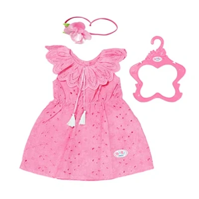 Image de BABY born Robe à fleurs tendance Pour les poupées de 43 cm L’ensemble comporte une robe, un bandeau &amp; cintre Convient aux enfants 3 ans +