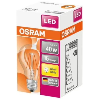 Image de Osram Led retrofit classic a (40) 4w / 827 2700k e27 4058075112216