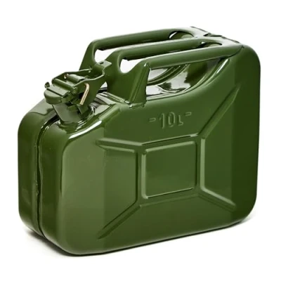 Image de BW© Jerrican en métal pour carburant 10 l Vert olive RAL 6003 Certifié TÜV et homologation ONU Fabriqué Europe