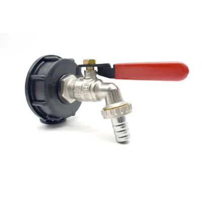 Image de Ensemble raccord S60x6 et robinet de jardin en laiton pour cuve IBC