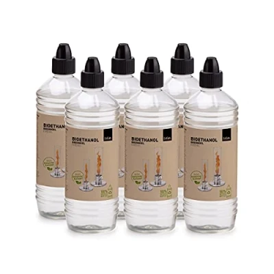 Image de höfats Bioéthanol Gel Organique, Combustible 6X Bouteilles à 1000 ML Accessoire pour recharger Spin 90/120 feu de Table, sans Odeur ni fumée