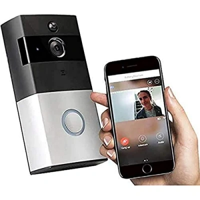 Image de Millarco Sonnette de Porte Vidéo étanche IP33 pour extérieur Door Bell 720P HD WiFi Caméra Surveillance avec Batterie en Temps réel App iOS et Android 61700