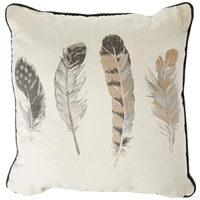Image de Fusion Idaho Coussin Garni Gris Charbon 43 x 15 cm, Coton, Charbon, Filled Cushion 17x17 (43x43 cm)