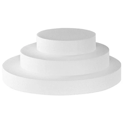 Image de Decora, 0173804 Disque Rond en polystyrène emballé Individuellement, Idéal comme modèle pour réaliser des gâteaux à étages, Bords Droits, Ø 35 X H 2,5 CM.