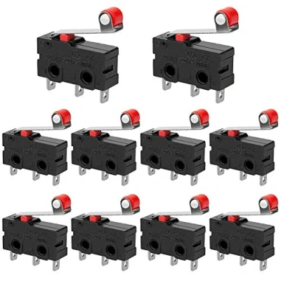 Image de InduSKY Lot de 10 Micro Interrupteur Fin Course Levier Rouleau AC 250V 5A SPDT 1NO 1NC Mini Momentanée Action Instantanée Commutateurs