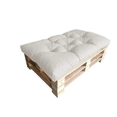 Image de chilly pilley Coussin De Palette EU Flocons Mousse pour Meublespalette Dossier Canapé Siège Latéral Ensemble Coussins Nombreuses (Coussin D&#039;assise 120 x 80 Elfenbein)