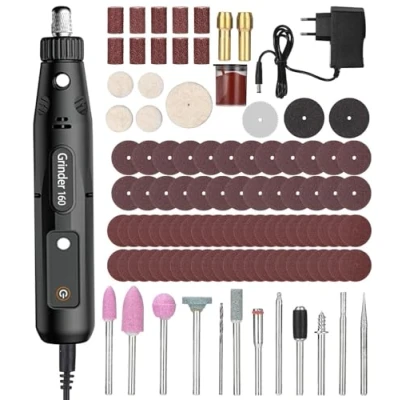 Image de Outils Rotatif Multifonction Avec 104 Accessoires, 5000 18000 tr/min Outil sans fil, 5 Vitesse Perceuse fil Mini, pour Gravure, Perçage, Meulage, Polissage,Découpe