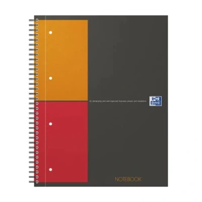 Image de OXFORD Cahier International Notebook A4+ Petits Carreaux 5mm 160 Pages Reliure Intégrale Couverture Carte Gris